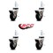 Service Caster 3 Inch Hooded Neoprene Rubber 3/8 Inch Threaded Stem Casters with Brakes, 4PK SCC-TS03S310-NPRB-BC-B-381615-4 - alternate 3